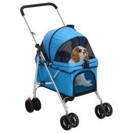 Składany wózek dla psa, niebieski, 76x50x100 cm, tkanina Oxford