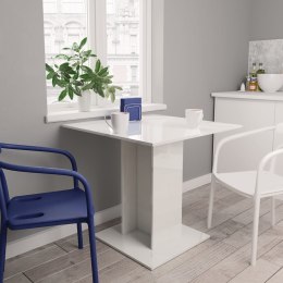 Stół jadalniany, wysoki połysk, biały, 80 x 80 x 75 cm