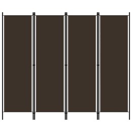 Parawan 4-panelowy, brązowy, 200 x 180 cm