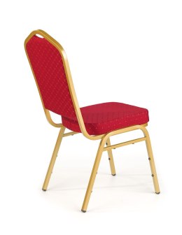 K66 krzesło bordowy, stelaż złoty