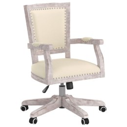 Obrotowe krzesło biurowe, beżowe, lniane