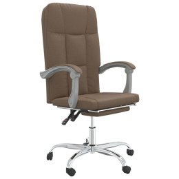 Rozkładany fotel biurowy, brązowy, obity tkaniną