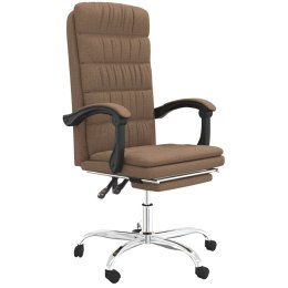 Rozkładany fotel biurowy, brązowy, obity tkaniną