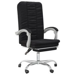 Rozkładany fotel biurowy, czarny, sztuczna skóra