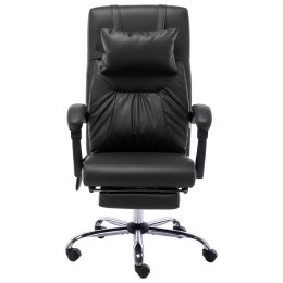 Krzesło biurowe z funkcją masażu, czarne, sztuczna skóra