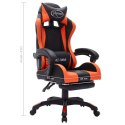 Fotel dla gracza z RGB LED, pomarańczowo-czarny, sztuczna skóra