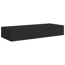 Półka ścienna z szufladą, czarna, 60 x 23,5 x 10 cm, MDF