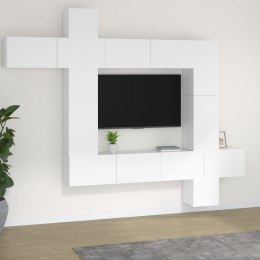 Zestaw 9 szafek TV, biały, materiał drewnopochodny