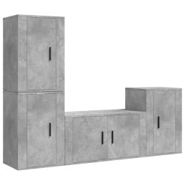 Zestaw 4 szafek telewizyjnych, szarość betonu