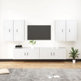 Zestaw 6 szafek telewizyjnych, biały, materiał drewnopochodny