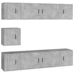 Zestaw 7 szafek telewizyjnych, szarość betonu