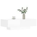 Stolik kawowy, biały z połyskiem, 100x49,5x31 cm