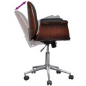 Fotel biurowy, gięte drewno i sztuczna skóra