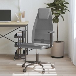 Krzesło biurowe, szare, siatka i sztuczna skóra