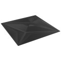 Panele ścienne, 24 szt., czarne, 50x50 cm, EPS, 6 m², gwiazda