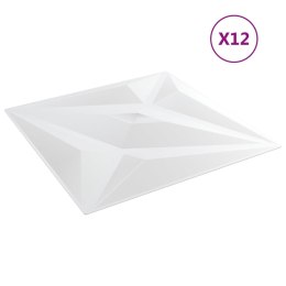 Panele ścienne, 12 szt., białe, 50x50 cm, EPS, 3 m², gwiazda