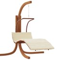 Fotel wiszący z poduszką, tkanina i lite drewno topolowe