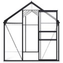 Szklarnia z ramą podstawy, antracytowa, aluminium, 5,89 m²