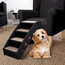 Składane schodki dla psa, czarne, 62 x 40 x 49,5 cm