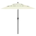3-poziomowy parasol na aluminiowym słupku, piaskowy, 2,5 m