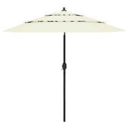 3-poziomowy parasol na aluminiowym słupku, piaskowy, 2,5 m