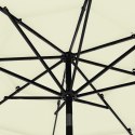3-poziomowy parasol na aluminiowym słupku, piaskowy, 3 m