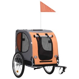 Przyczepka rowerowa dla psa, pomarańczowo-szara