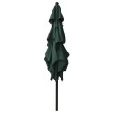 3-poziomowy parasol na aluminiowym słupku, zielony, 2,5x2,5 m