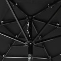 3-poziomowy parasol na aluminiowym słupku, czarny, 2 m