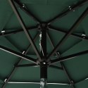 3-poziomowy parasol na aluminiowym słupku, zielony, 2 m