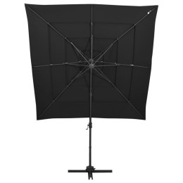 4-poziomowy parasol na aluminiowym słupku, czarny, 250x250 cm