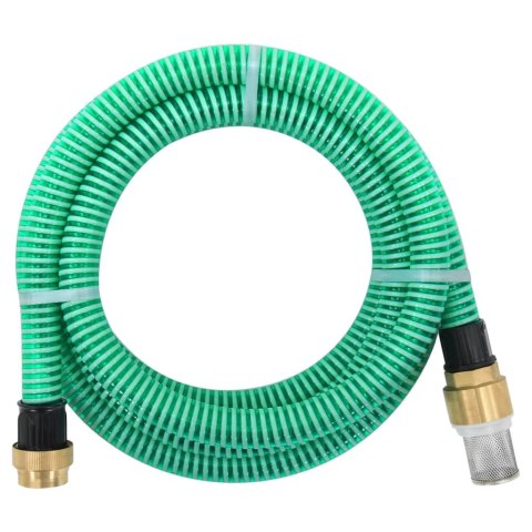 Wąż ssący z mosiężnymi złączami, zielony, 1,1" 7 m, PVC