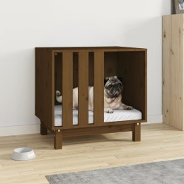 Domek dla psa, miodowy, brąz, 60x45x57 cm, lite drewno sosnowe