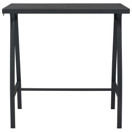Ogrodowy stół barowy, czarny, 110x60x110 cm, szkło hartowane