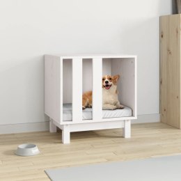 Domek dla psa, biały, 50x40x52 cm, lite drewno sosnowe