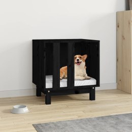 Domek dla psa, czarny, 50x40x52 cm, lite drewno sosnowe