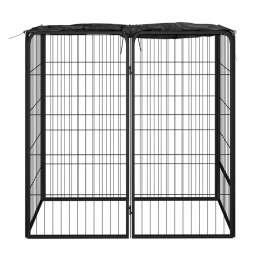 Kojec dla psa, 6 paneli, czarny, 50x100 cm, stalowy