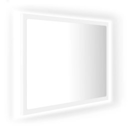 Lustro łazienkowe z LED, białe, 60x8,5x37 cm, akryl