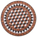 3-cz. mozaikowy zestaw mebli bistro, terakotowy, ceramika