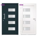 Drzwi frontowe, aluminium i PVC, antracytowe, 100x200 cm