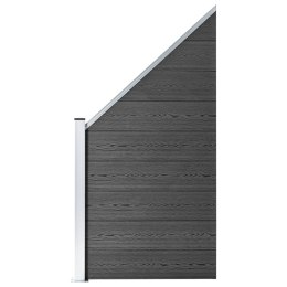 Zestaw ogrodzeniowy z WPC, 1311 x (105-186) cm, czarny