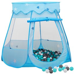 Namiot do zabawy z 250 piłeczkami, niebieski, 102x102x82 cm