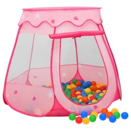 Namiot do zabawy z 250 piłeczkami, różowy, 102x102x82 cm