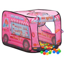 Namiot do zabawy z 250 piłeczkami, różowy, 70x112x70 cm