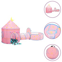 Namiot do zabawy z 250 piłeczkami, różowy, 301x120x128 cm
