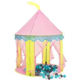 Namiot do zabawy z 250 piłeczkami, różowy, 100x100x127 cm