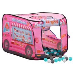 Namiot do zabawy z 250 piłeczkami, różowy, 70x112x70 cm