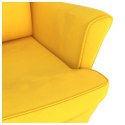 Fotel bujany z kauczukowymi nóżkami, żółty, aksamit