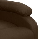 Podnoszony fotel masujący, ciemnobrązowy, obity tkaniną