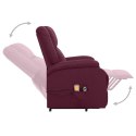 Podnoszony fotel masujący, fioletowy, obity tkaniną